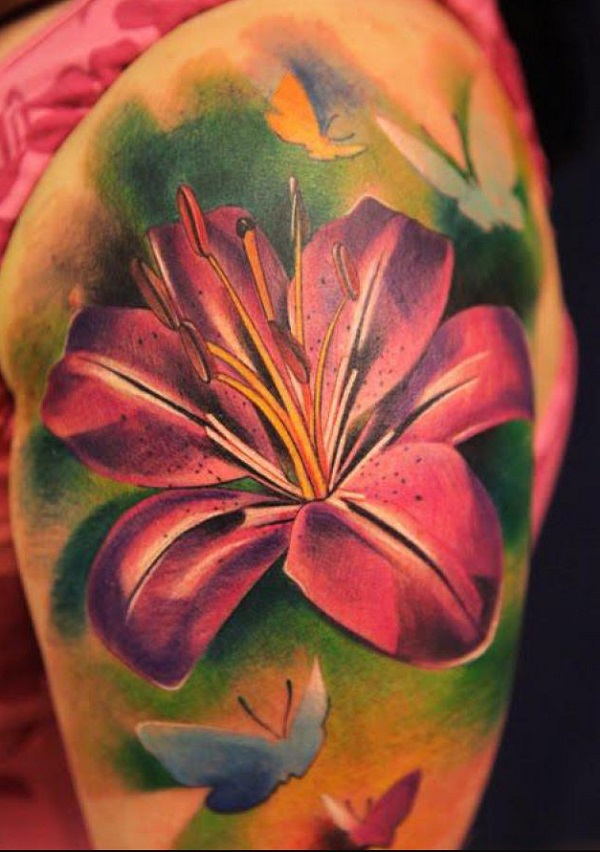 tatuagem de flores de lírio 54 