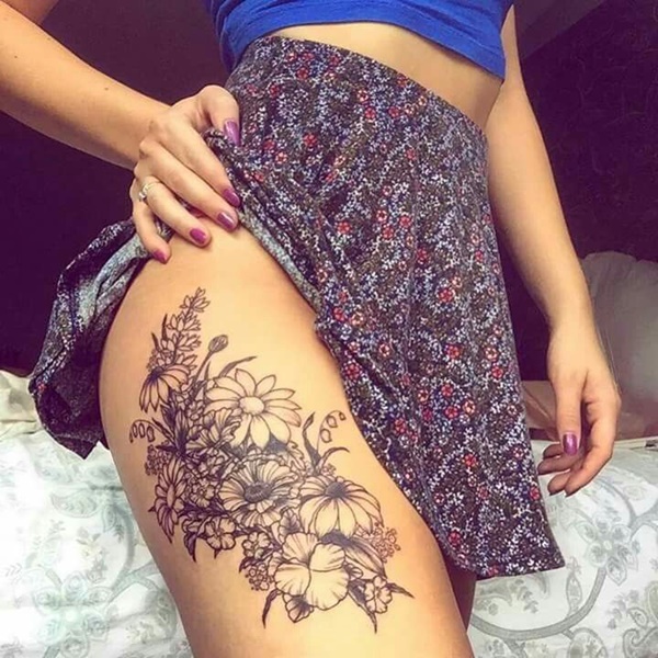 Desenhos de tatuagem de coxa (48) 