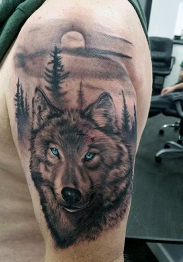 lobo tatuagens-paisagem-homens 
