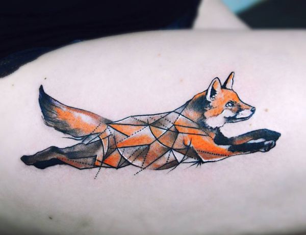 Fox Desenho geométrico na coxa 