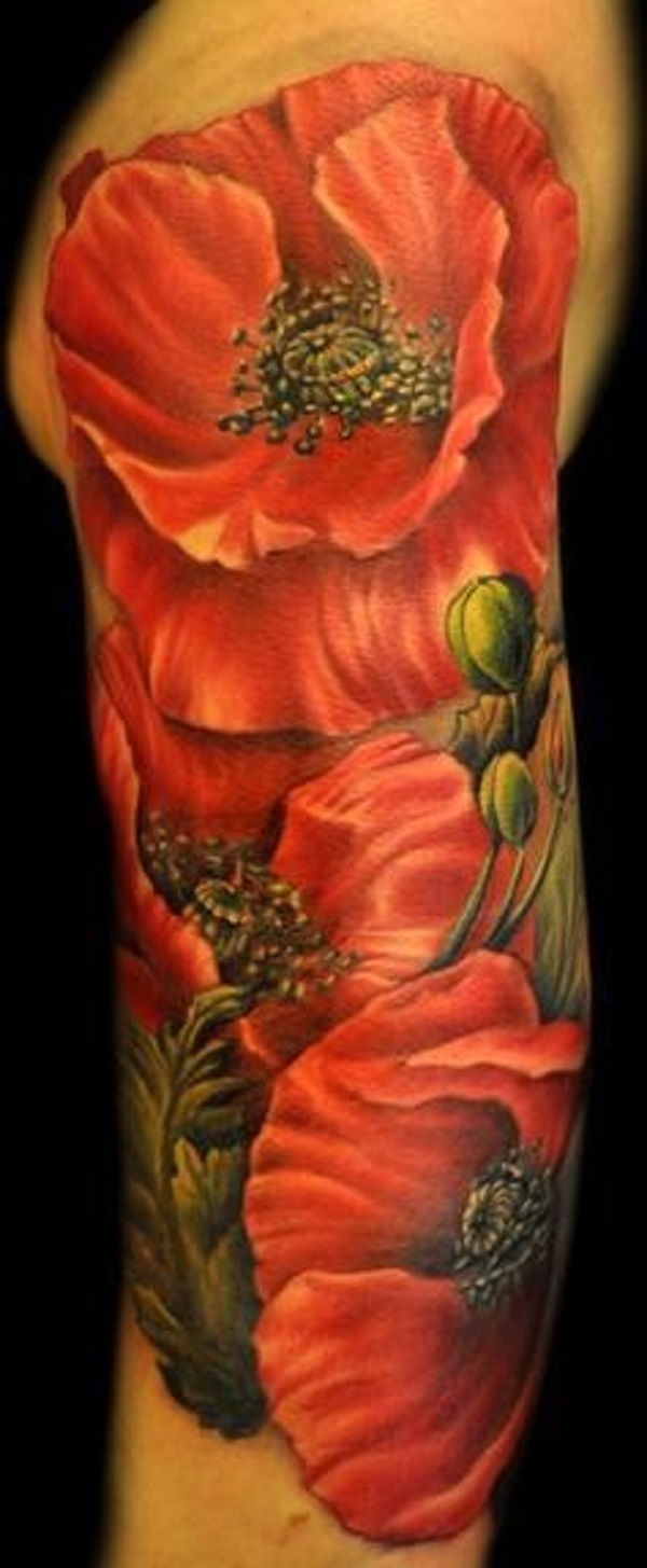 tatuagem de flor de papoula 51 