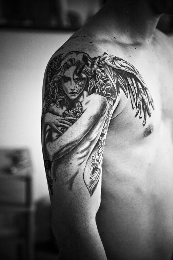 Desenhos de tatuagem de anjo e idéias35 