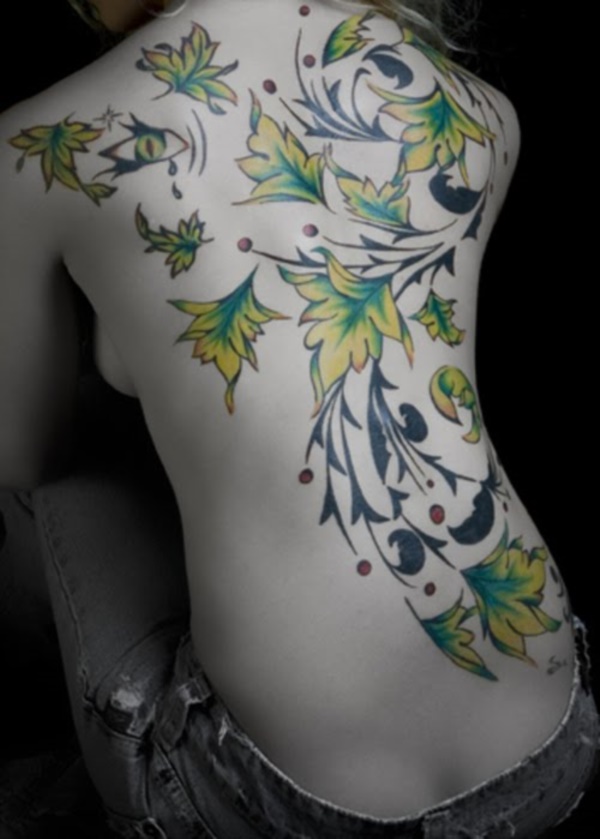 tatuagem de folhas design0271 