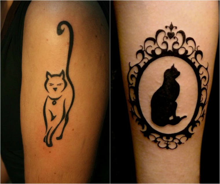 tatuagens de pernas de mulheres de gatos 