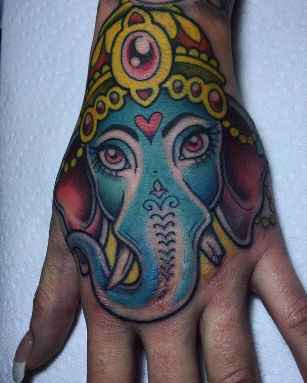 Índia elefante design na mão 