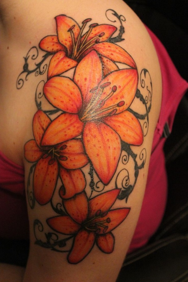 tatuagem de flores de lírio 12 