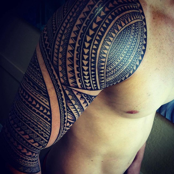 desenho de tatuagem samoano tribal 