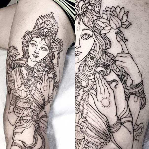 tatuagem hindu no braço 