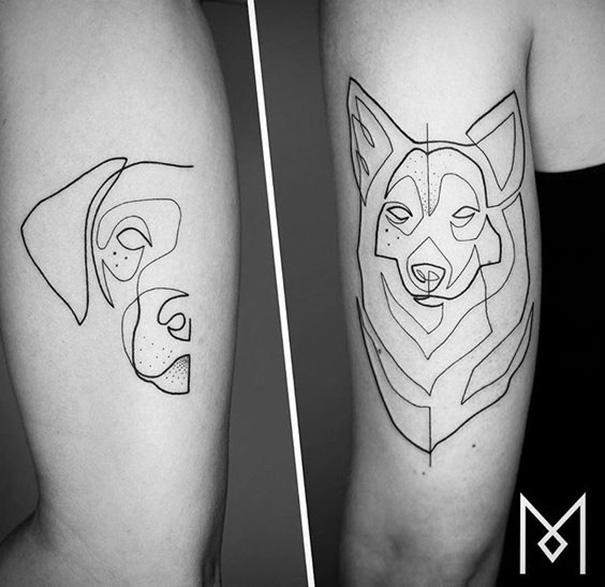 tatuagem de cachorro no braço 