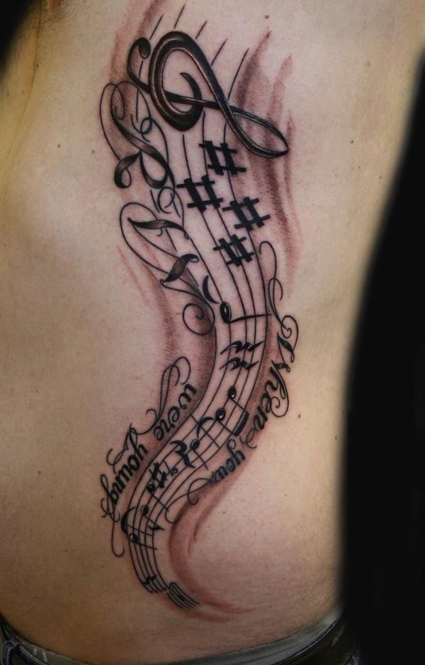 35 Melodious Music Notation Tattoos 7 