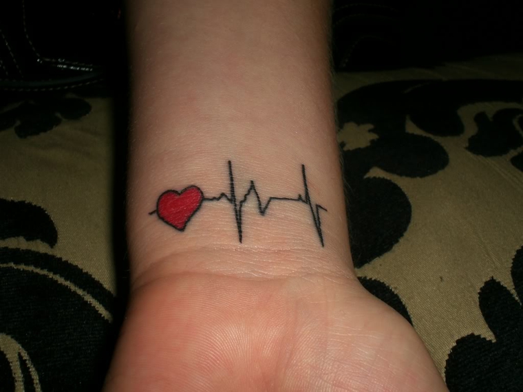 fotos de tatuagens-heartbeat-heart-red 
