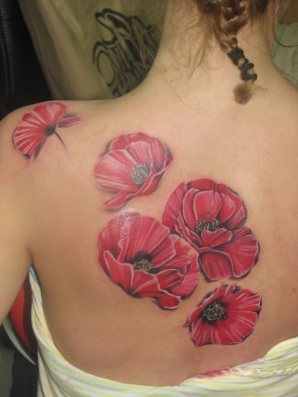 tatuagem de flor de papoula 14 
