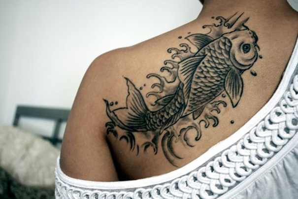 desenhos de tatuagem de peixe koi 