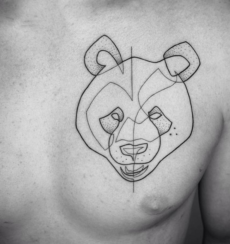 motive image urso homem de peito de panda 