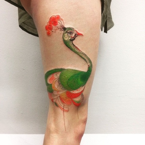 tatuagem de pássaro por Mo Mori! 