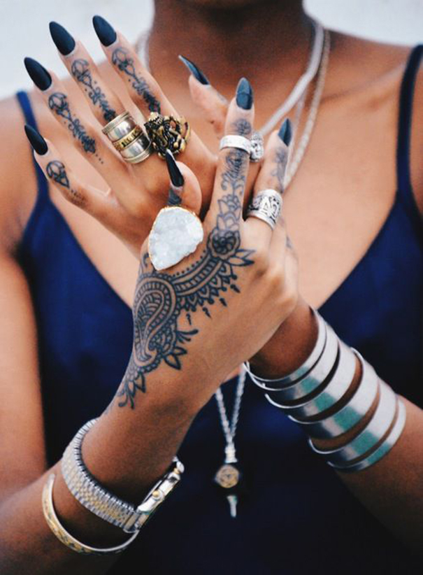tatuagens temporárias da mão 