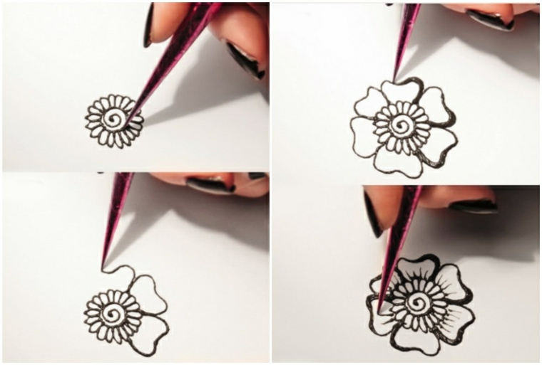 flores de tatuagens de henna 