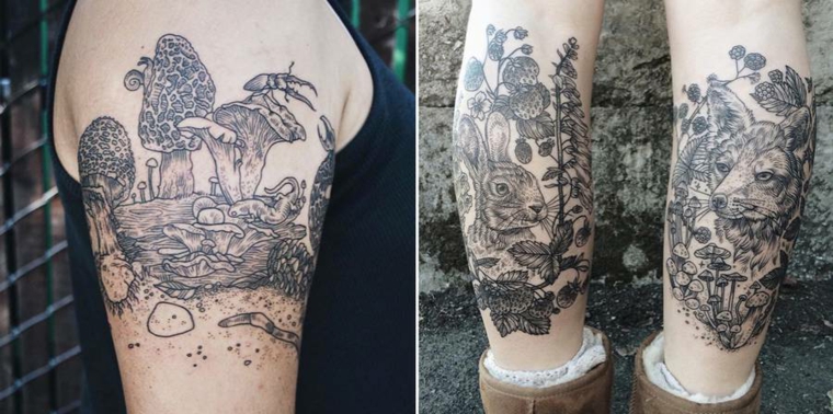 tatuagens de braço de floresta 