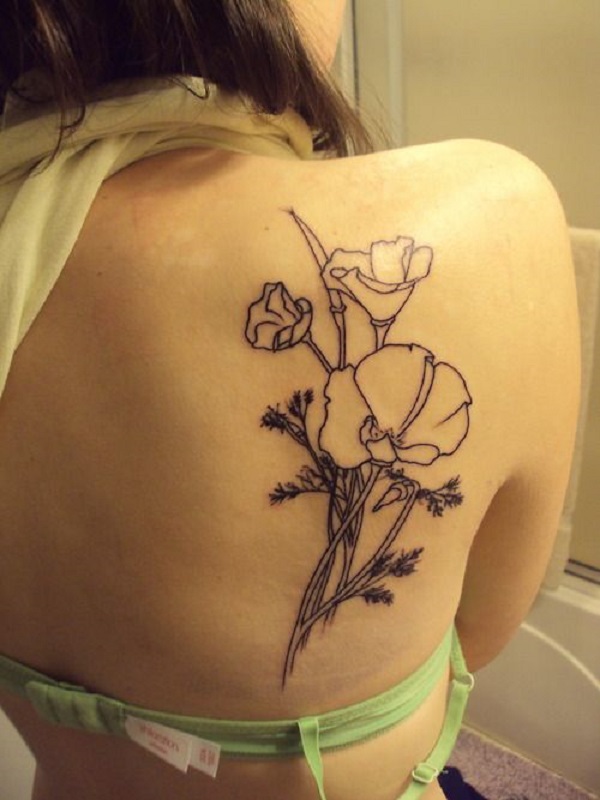 tatuagem de flor de papoula 34 