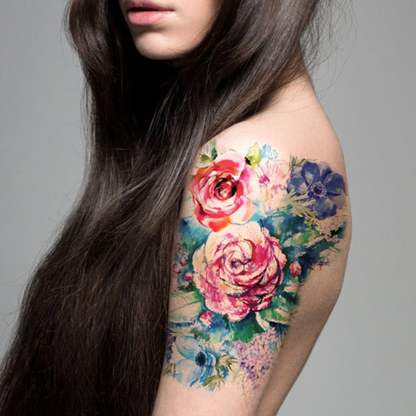 tatuagens temporárias no ombro 