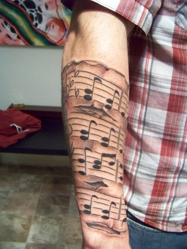 Desenhos de tatuagem de música 45 